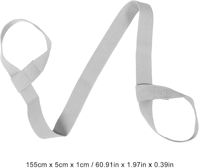 Adjustable Nylon Yoga Mat Strap for Carrying Thick Mats with Shoulder Sling Gray Gym Grip Strap for Pilates Travel and Fitness Transport