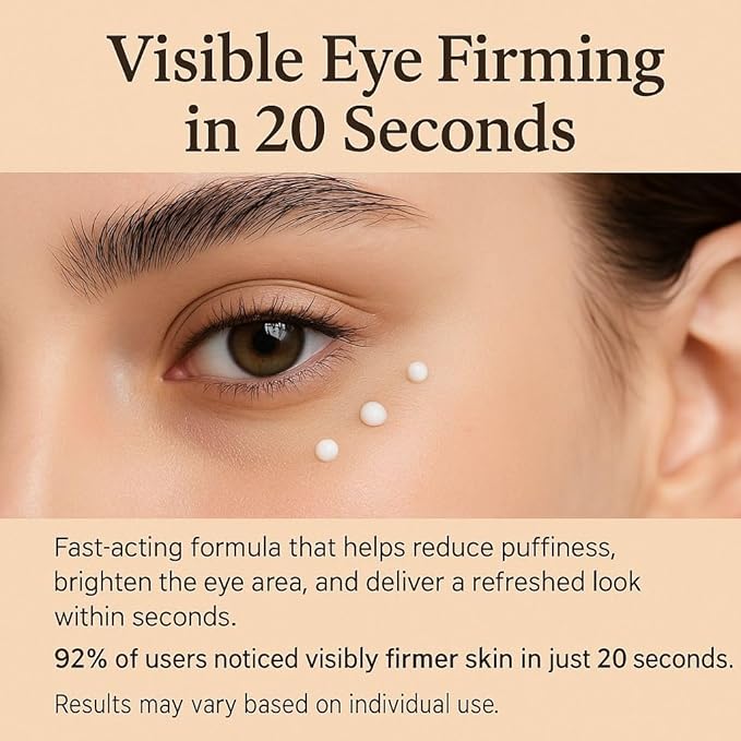 SUNHQXM 20S Instant Eye Lift Cream, Instantly Firms the Eye Area, Smooths Wrinkles, Reduces Puffiness & Under-Eye Bags – Dual Firming Action with Long-Lasting Results – 30ml/1 OZ (Unscented)