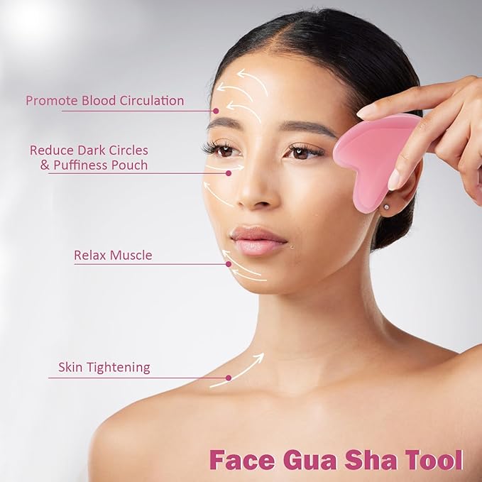 Body Gua Sha Tool for Cellulite Remover Muscle Pain Relief, Lymphatic Drainage Massager for Body Shaping, Muscle Pain Relief Pink
