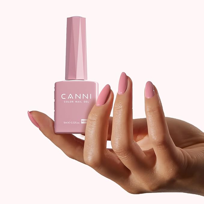 CANNI Baby Pink Gel Nail Polish, 1Pcs Light Pink Nude Gel Polish Soft Color High Gloss Soak Off U V Nail Manicure Salon DIY
