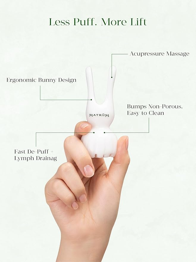 MATRÚM Bunny Gua Sha, Guasha Tool for Face & Body, Gua Sha Facial Tools for Lymphatic Drainage Massage, Body Gua Sha Tool for Neck, Scalp & Shoulders, De-Puff & Sculpt