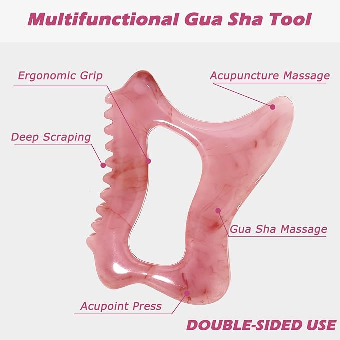 Body Gua Sha Tool for Cellulite Remover Muscle Pain Relief, Lymphatic Drainage Massager for Body Shaping, Muscle Pain Relief Red