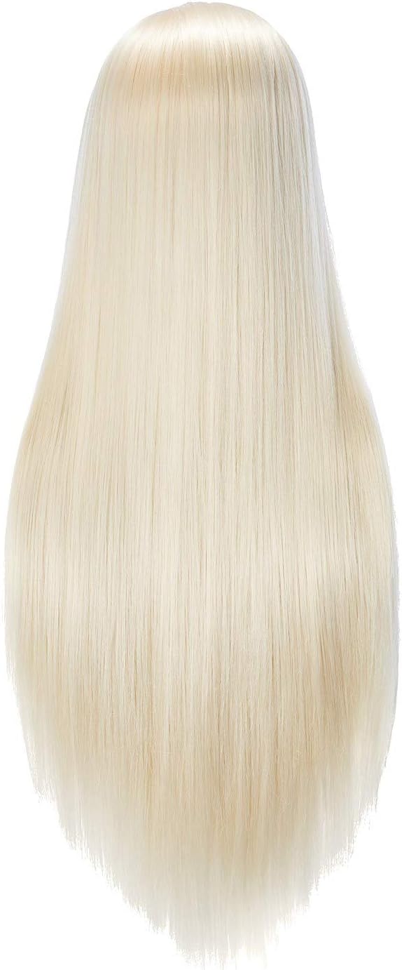 Hairingrid 26"-28" Mannequin Head Hair Styling Training Head Manikin Cosmetology Doll Head Synthetic Fiber Hair and Free Clamp Holder (Blonde)