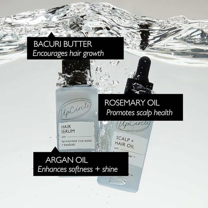 UPCIRCLE Scalp + Hair Oil 50ml – Targets Dryness + Damage - Bacuri Butter Restores + Repairs + Rosemary Oil Promotes Hair Growth - Vegan + Cruelty-Free