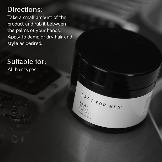 Gage Hair Clay for Men - 2 oz | Hair Gel, Styling Hair Cream for Men | Hair Styling Product for all Hair Types