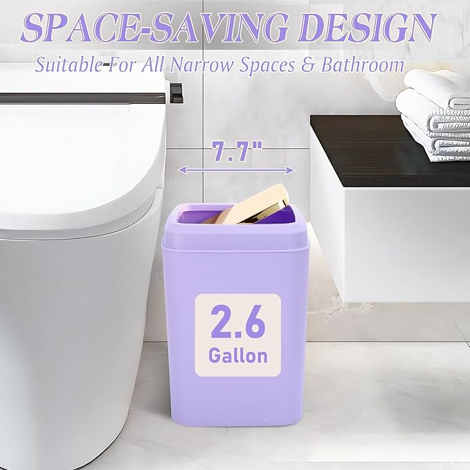 XLHOMO Purple Bathroom Accessories, 24 Pieces Purple and Gold Bathroom Accessories Set with Shower Curtain, Bath Towels, Trash Can, Soap Dispenser and Soap Dish for Bathroom/Housewarming