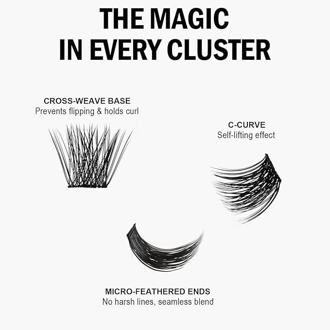 Lash Clusters 8-18mm Wispy Eyelash Clusters 144pcs Cluster Lashes DIY Individual Lashes Clusters with Soft Thin Band for Self Use,Beginner-Friendly(Sylph-774)