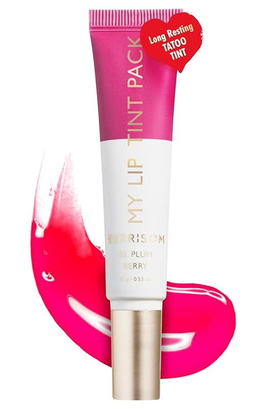 LIP My Tint Pack - Korean Lip Stain Peel Off Pack | Kiss-Proof Korean Lip Tint Long Lasting Lipstain Marker | Waterproof Lip Stain Peel Off Lipstick (02. Plum Berry, 0.50 Fl Oz)