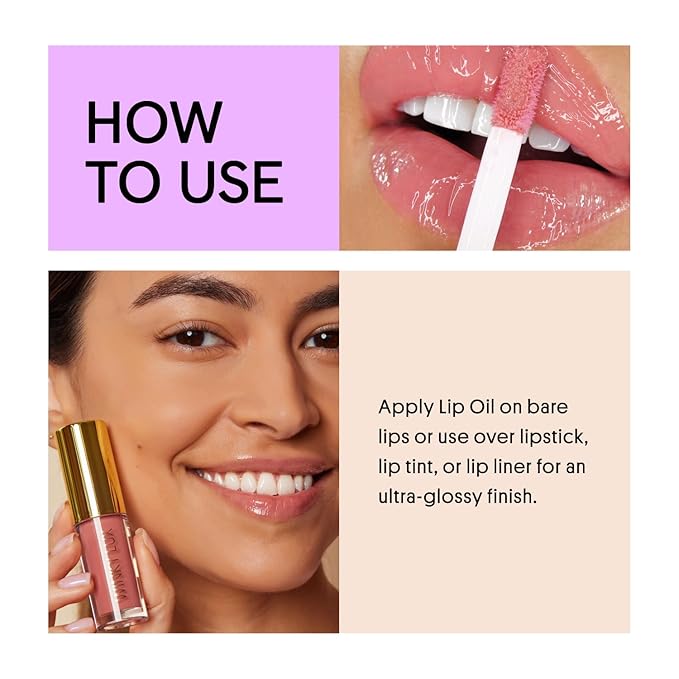 Winky Lux Passion Very There Lip Oil - Hydrating Baby Pink Tint with Jojoba Oil, Non-Sticky Glossy Lip Oil, Tinted Pink Gloss for Juicy Lips & Soft Vanilla Scent
