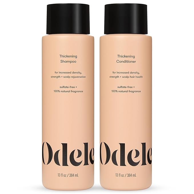 Odele Hair Thickening Shampoo and Conditioner Set, Increases Density & Strength, for Straight or Wavy Hair Types, 13 Fl Oz Each (Pack of 2)