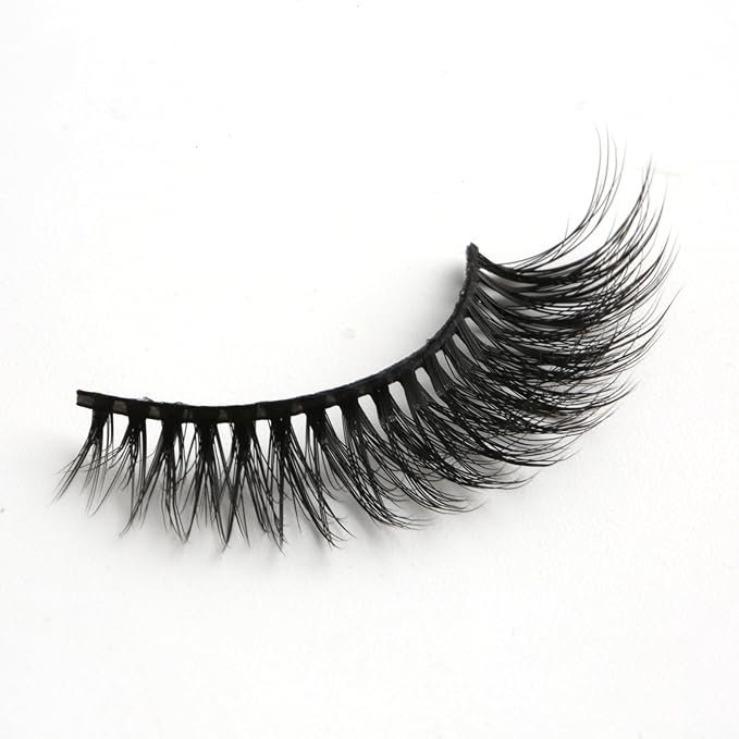 SUNWELL False Eyelashes 12mm Mink Lashes Natural Look Cat Eye Faux Mink Lashes 3D Fluffy Soft Luxury Volume Fake Lashes 10 Pairs Pack