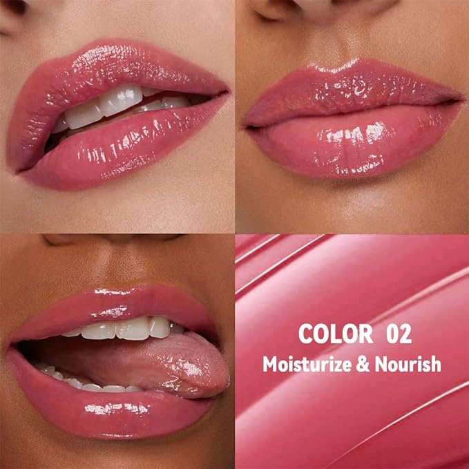 FeiCuiYun Pink Honey Tinted Lip Stain Lip Balm Lip Gloss Lipstick, Sheer Hydrating Lip Stains Tint, Moisturizing Lip Color for All Skin Tones, Nourishing Lip Balm with a Hint of Natural Black Cherry