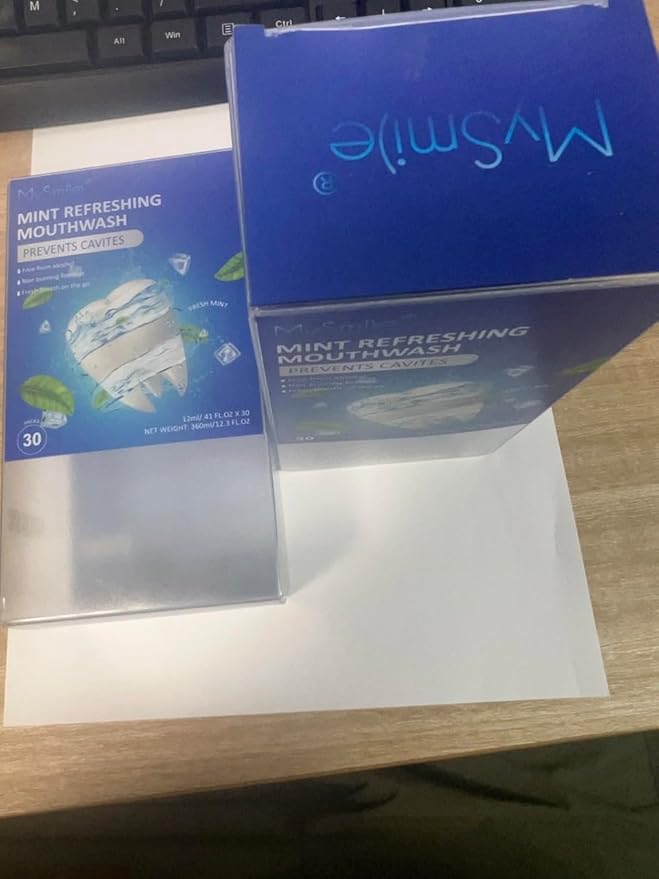 MySmile Mouthwash Alcohol Free, Mouth Wash for Adults, Travel Mouthwash Helps Kill 99% of Bad Breath Germs, Prevents Cavities, Fluoride Free, Fresh Mint