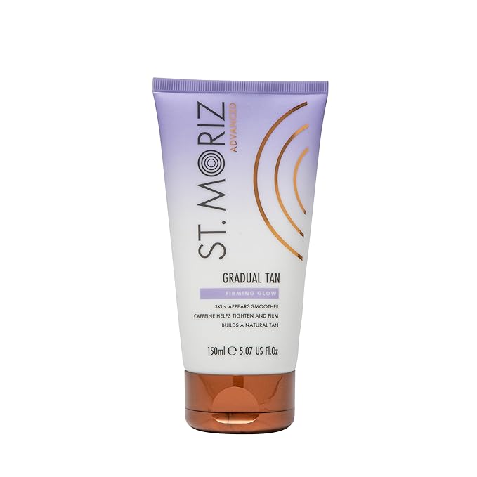 St. Moriz Advanced Firming Gradual Self Tanner – Hydrating Tan Moisturizer with Caffeine for Firmer, Smoother Skin – Natural Gradual Glow in 1–3 Uses – Vegan, 150ml