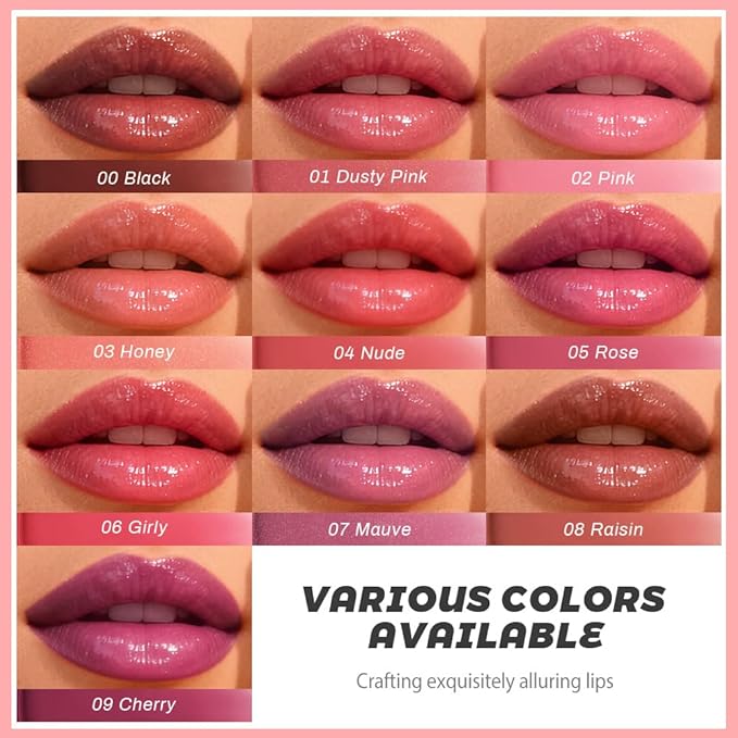 HHLTOH Honey Lipstick Tinted Lip Balm - Shine Moisturizing Lipstick for Women, Natural Nourishing Hydrating Lip Gloss Stain for Dry Lips, Tint Sheer Lightweight Makeup, Vegan - 2Pc Mauve & Cherry