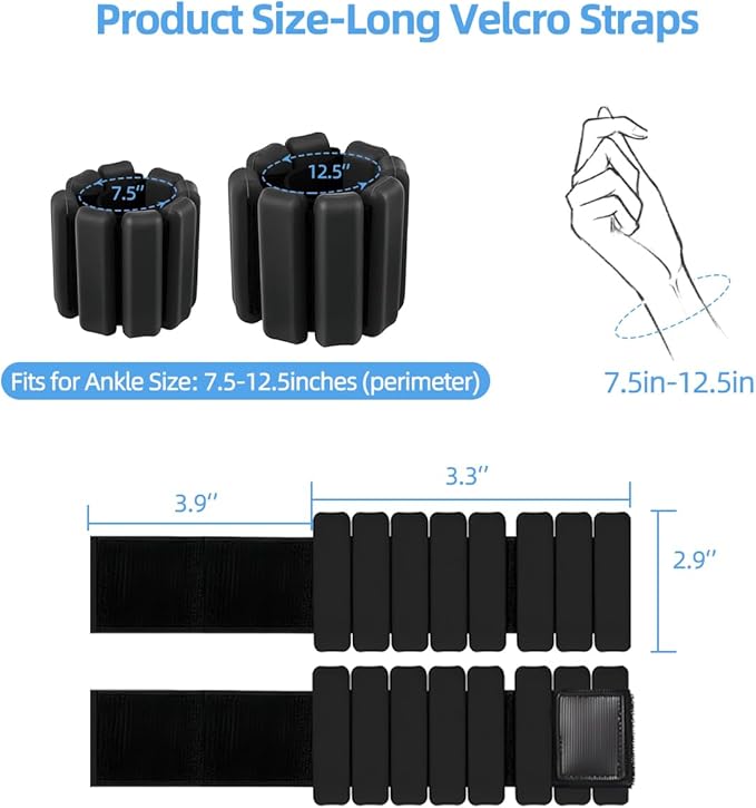 Adjustable Ankle Weights for Women Men 2 lb 2(1Lb Each)