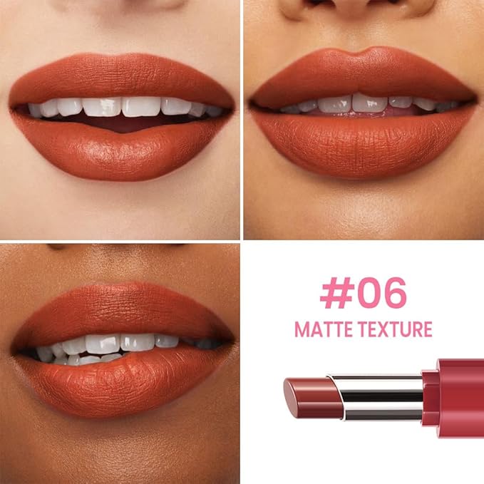 HHLTOH Honey Lipstick Tinted Lip Balm - Matte Tint Cream Lipsticks for All Skin Tones, Hydrating Lip Stain, Can be Buildable Blendable Nourishing Moisturizing Suitable for Women to Every Day Makeup 06
