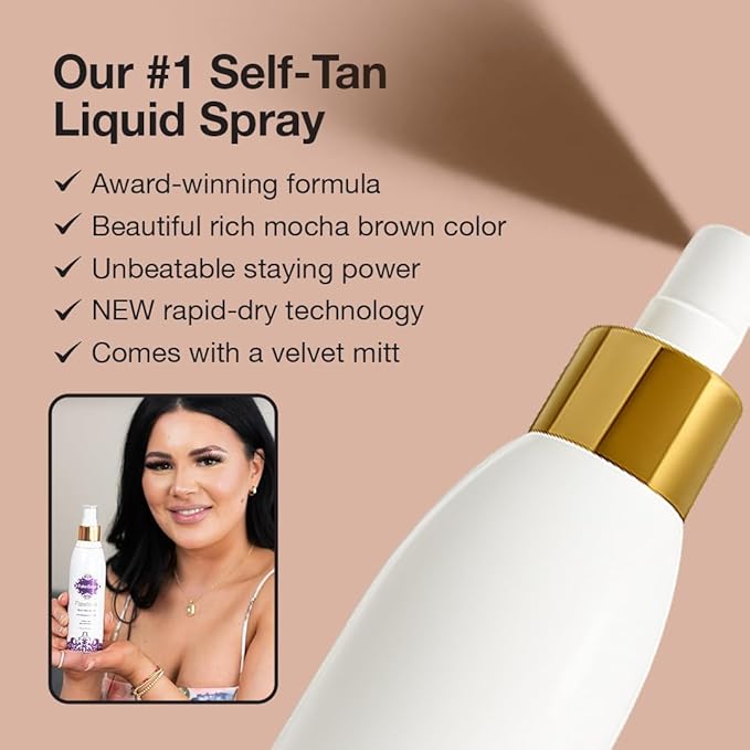 Fake Bake Flawless Self-Tanning Liquid Streak-Free, Long-Lasting Natural Glow For All Skin Tones - Sunless Tanner with Professional Mitt For Easy Application, Black Coconut Scent - 6 oz (Pack of 2)
