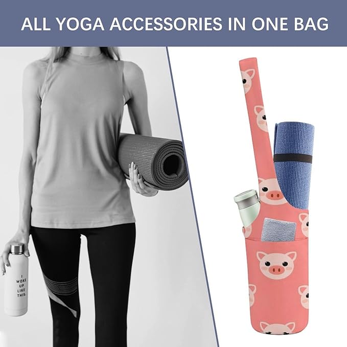 Large Yoga Mat Bag Fit Most Size for Ladies Yoga Mats Carrier Bags Multi-Functional Exercise Mat Holder Storage Bag