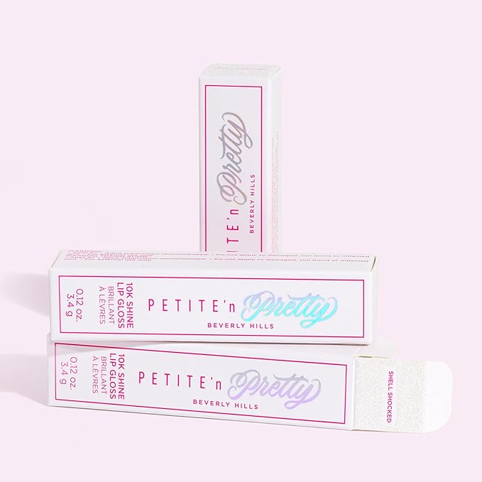 Petite 'N Pretty 10K Shine Lip Gloss for Girls (Shell Shocked) - Makeup for Kids, Tweens, Teens - High Shine, Soft, Hydrating, Lightweight, Made in the USA
