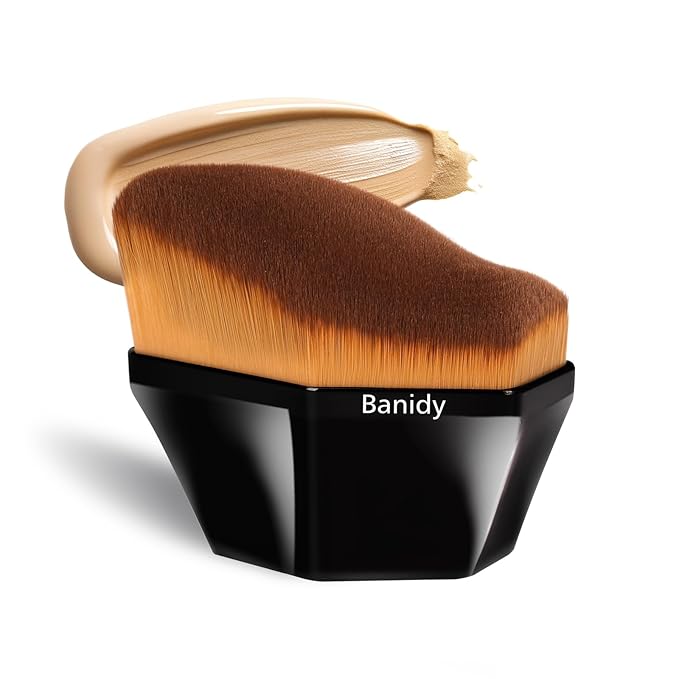 Premium Foundation Brush, Beauty Blender Brushes for Blending Liquid Hexagon Face Blush Liquid Powder Foundation Brush with Protective Case