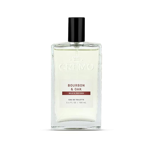Cremo Cologne for Men - Bourbon & Oak Mens Cologne Spray - A Sophisticated Blend of Distiller’s Spice, Fine Bourbon and White Oak, Fragrances For Men, 3.4 Fl Oz