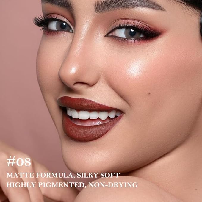 JUAAZIN 3Pcs Gradient Matte Lipstick Crayon Lip Liner pencil, Flawless Contour Gradual Ombre Effect lip Pencil, for Women Long Lasting Waterproof Smudge Proof Lipstick Pencil 01#+05#+08#