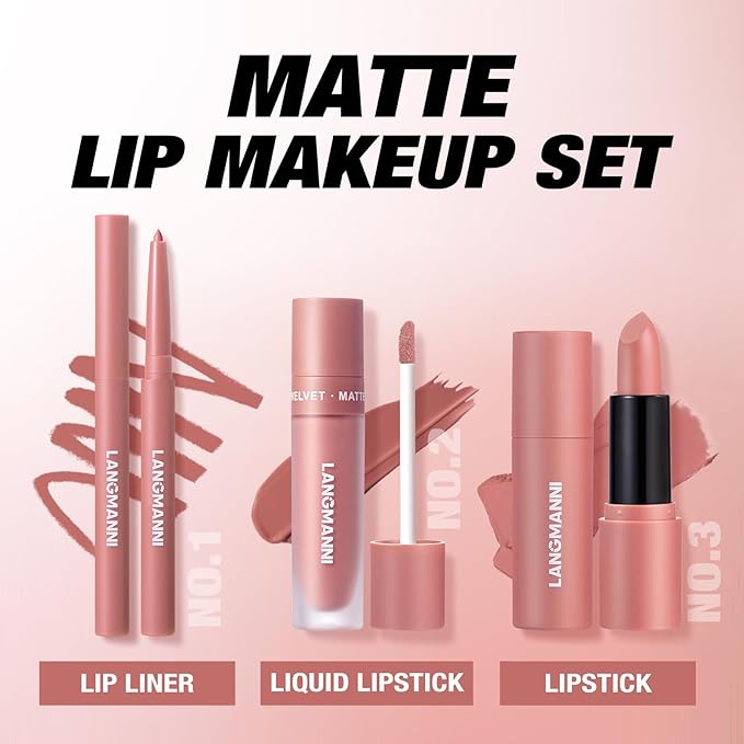 Jolilab 3 in 1 Matte Velvet Lipstick Set-Lip