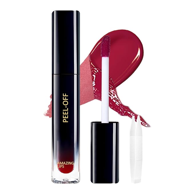 Peel Off Lip Liner Stain, Peel Off Lip Stain with Matte Finish, Peel Off Mask Tint, Waterproof, Long Lasting, Transfer Proof Red Lip Tint, Highly Pigmented Color