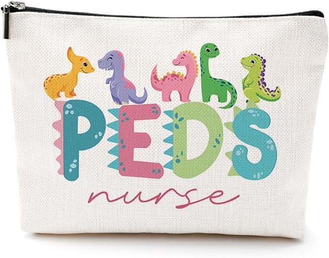 Nurse Gifts Makeup Bag Nurse Accessories for Work Nurse Practitioner Nurse Gifts for Women Pediatric Nurse Dinosaur Cosmetic Bag Rn Gifts for Nurses Nursing Graduation Nurses Week Christmas Birthday
