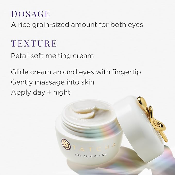 TATCHA The Silk Peony Melting Under Eye Cream | Hydration with Line-Smoothing Eye Cream for Wrinkles and Hydration | 15 ml / 0.5 oz