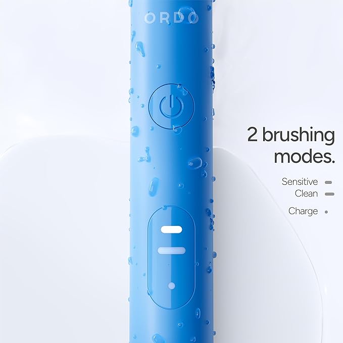 ORDO Lite Sonic Toothbrush, Electric Toothbrushes with 35,000 Pulses Per Min, Dual Modes, Over 5 Weeks Battery, Smart Timer, Waterproof, USB C, Sky