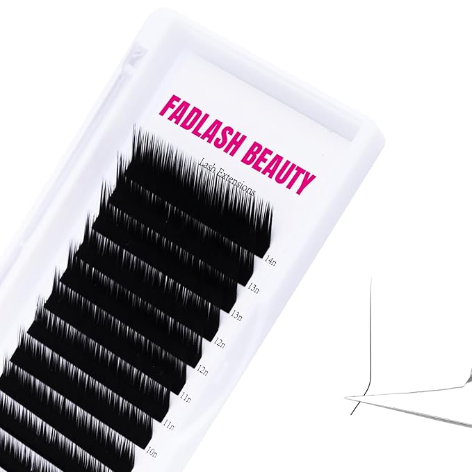 Lash Extension 0.1 L Curl 8-14mm Individual Lashes Mixed Tray Classic Lash Extensions Premium Silk Matte Dark Eyelash Extensions Professional Supplies(0.1-L,8-14mm)