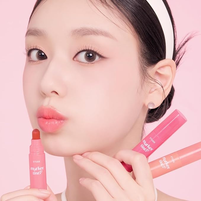 ETUDE Dear Darling Marker Tint #9 Fig Beige (5g) | Hydrating & Long Lasting Lip Stain | High Pigmented Lip Maker with Easy Drawing Tip | Korean Daily Lip Tint, Korean Makeup, Kbeauty