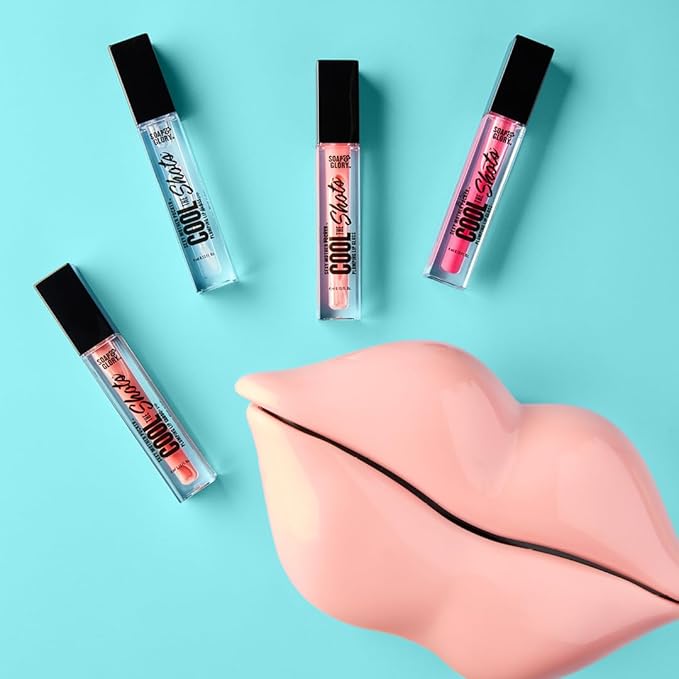Soap & Glory Cool The Shots Plumping Lip Gloss Duo – Clear (4ml) & Nude Edition (4ml) – Hydrating & Cooling Lip Plumpers with Menthol & Vitamin E – High Shine, Vegan & Cruelty-Free