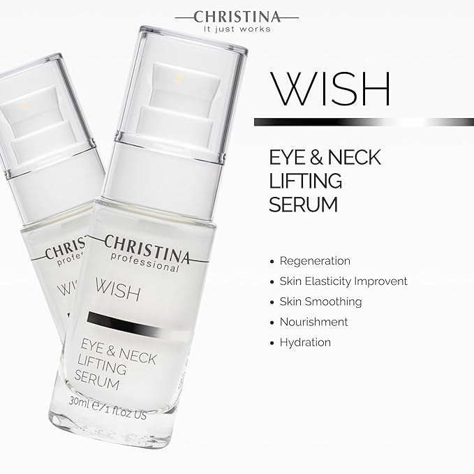 Christina - Eye & Neck Lifting Serum – Instant Firming & Wrinkle Filler – Reduces Puffiness, Dark Circles & Deep Wrinkles – Tightens & Lifts for Youthful Skin – Anti-Aging Face & Neck Care – 30ml