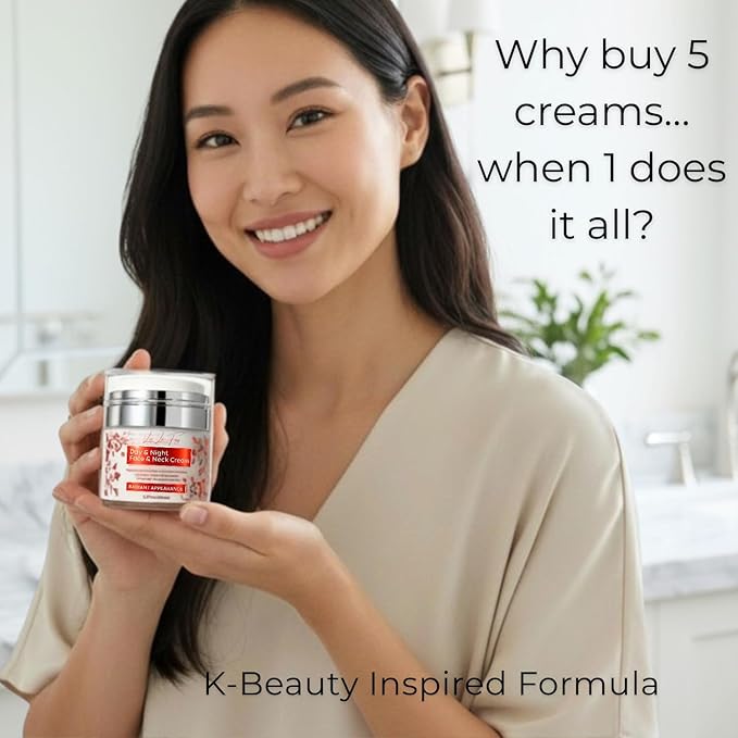 Liv La Fay Retinol Collagen Face Cream with Hyaluronic Acid & Ceramides – Anti-Aging Day & Night Moisturizer for Face, Neck & Décolleté – 1.7 fl oz