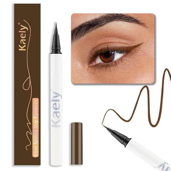 evpct 1Pcs Brown Waterproof Colored Eyeliner Liquid Eye Liner Set Long Lasiting Ultra-fine Speed Dry Colorful Liquid Eyeliner lapiz delineador de ojos contra el agua blanco para ojos de colores