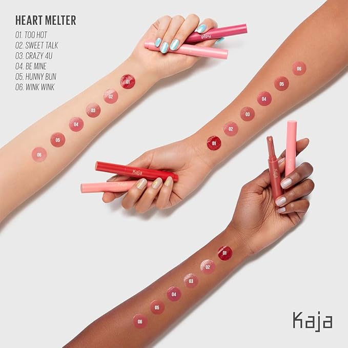 Kaja Lip Gloss - Heart Melter | High-shine, Glossy Finish, Peppy Pink Nude, Moisturize, 05 Hunny Bun, 0.04 Oz