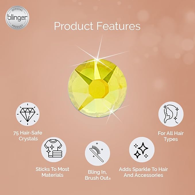 blinger® Shimmer Crystal Refill Pack – as seen on Shark Tank | 5 Discs – 75 Precision-Cut Glass Crystals | Hair-Safe Accessories | Styling Tool Not Included| Daisy 4 mm