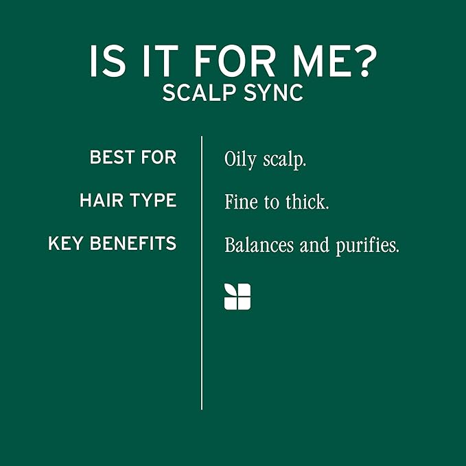 Biolage Scalp Sync Clarifying Shampoo - Residue & Buildup Remover, For Oily Scalp, Fermented Tea & Glycolic Acid, Vegan & Paraben-Free, 13.5 Fl Oz, Packaging may vary