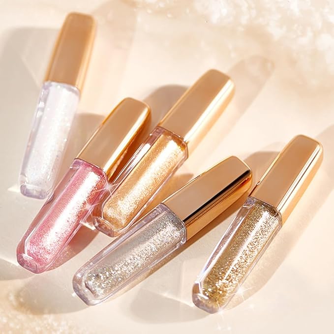 Liquid Glitter Eyeshadow Set, Korean Shimmer Eye Makeup, Waterproof Powder Formula, Quick-Drying, Long Lasting, 0.17 Oz (02#, 1PCS)