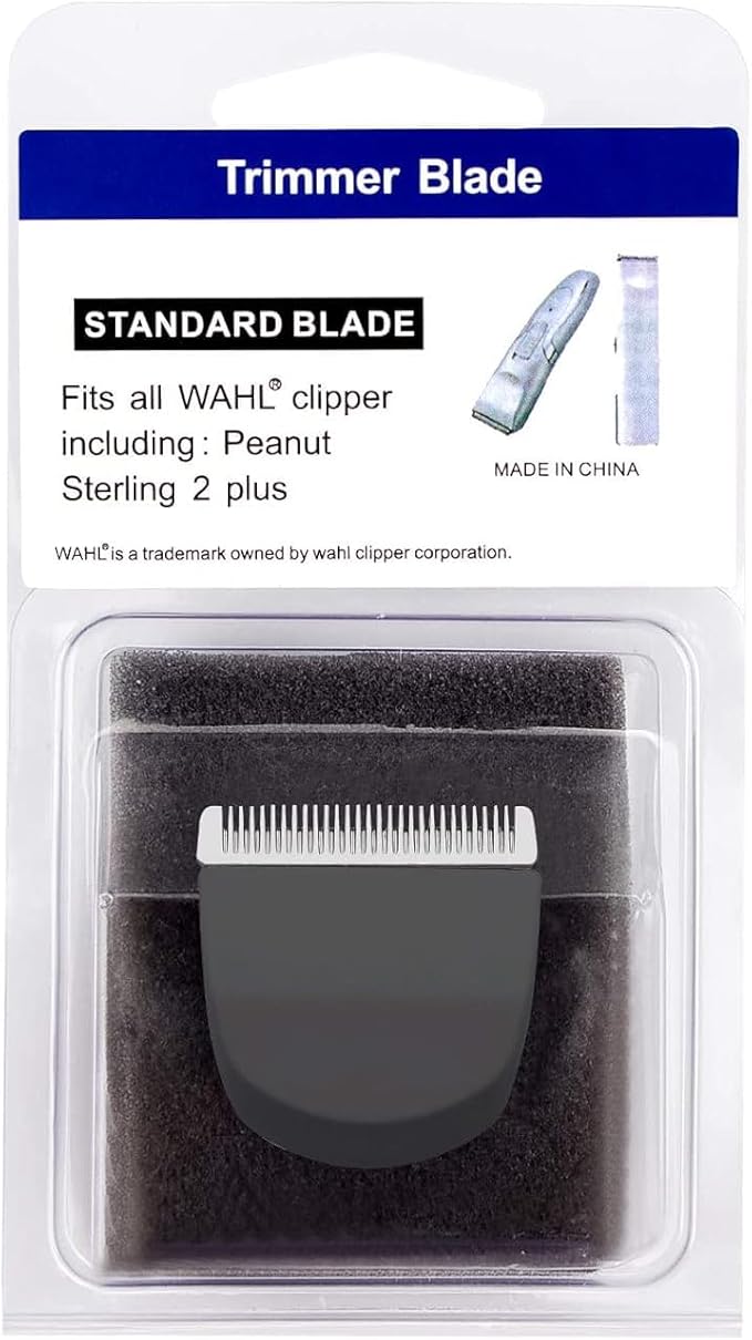 2 Pack Professional Peanut Clipper/Trimmer Snap On Replacement Blades #2068-300 - Compatible with Wahl Peanut Hair Clipper/Trimmer, Black (Black 2 Pcs)