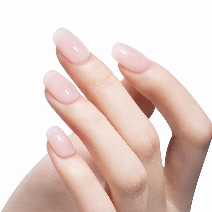 MAYCHAO 15ML Milky Pink Gel Nail Polish 1Pc Transparent Pink Gel Polish Soak Off UV LED Translucent Nail Polish Nail Art Starter Manicure Salon DIY at Home, 0.5 OZ