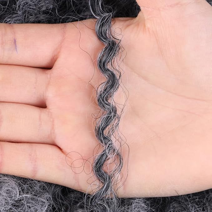 Drawstring Ponytail Afro Kinky Curly Ponytail for Black Women Short Wave Synthetic Ponytail Hair Extension (T1B/Grey,Ombre Grey)
