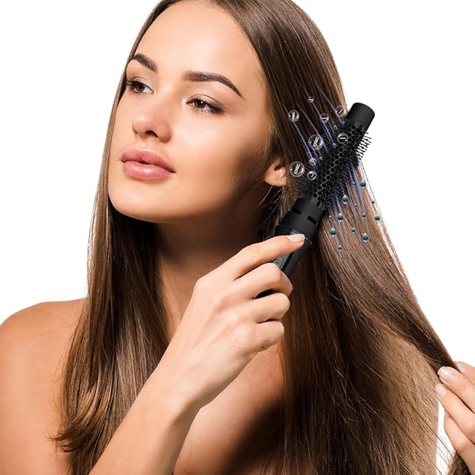 Hot Air Brush for All Hair Types – Ionic Blow Dryer & Styler with Simple 2 Heat/2 Speed Controls, Ceramic Titanium Anti-Frizz Barrel, 1000W Fast Volumizing & Smoothing