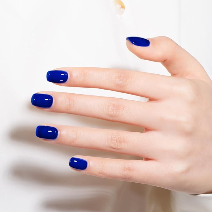 MAYCHAO 15ML Jelly Klein Blue Gel Nail Polish 1Pc Bright Blue Gel Polish Soak Off UV LED Translucent Nail Polish Nail Art Starter Manicure Salon DIY at Home, 0.5 OZ