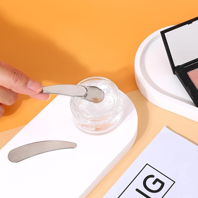 2Pcs Mini Metal Cosmetic Spatulas, Skincare SpatulaMixing