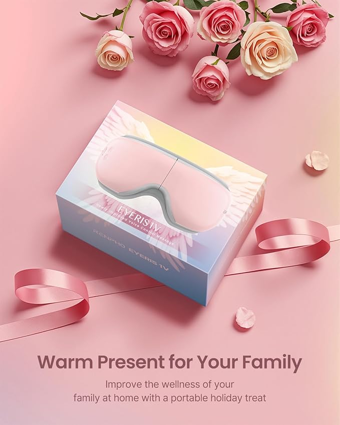 RENPHO Eyeris 1 Eye Massager with Heat, Birthday Valentines Day Gifts for Women Men Mom Dad Her Him, Eye Mask for Migraine, Smart Sleep Mask for Dry Eyes Relax, Reduce Strain