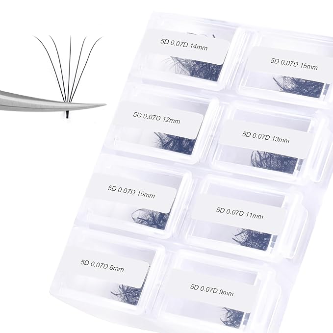 FADLASH 600 Premade Volume Fans Wispy Lash Extensions Natural Look Handmade Lashes Loose Fan Volume Eyelashes Thickness 0.07 D Curl Eyelash Extension Mix Length (5D-0.07D-8-15mm)